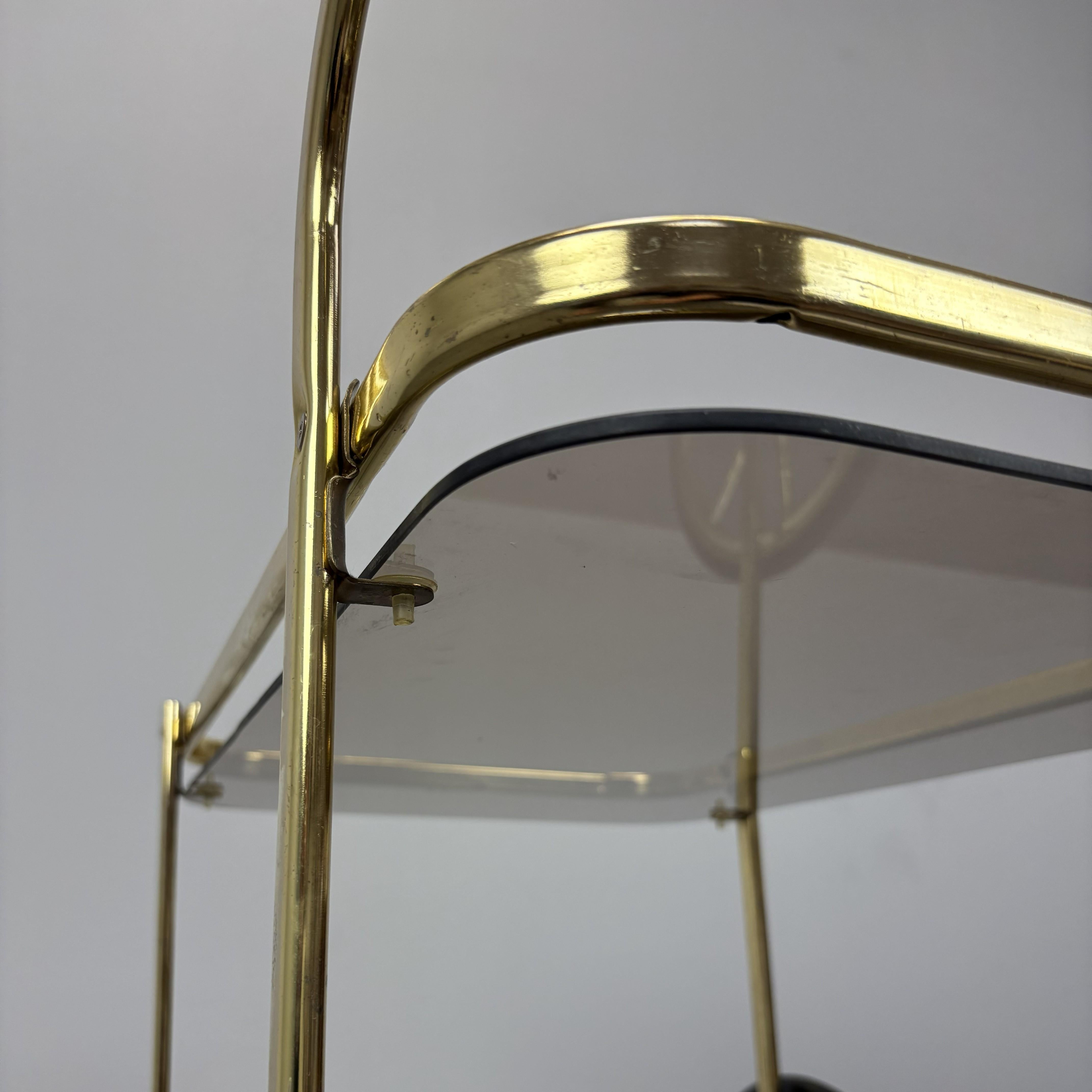 Mid-Century Brass Serving Trolley, 1970s, Germany For Sale 6