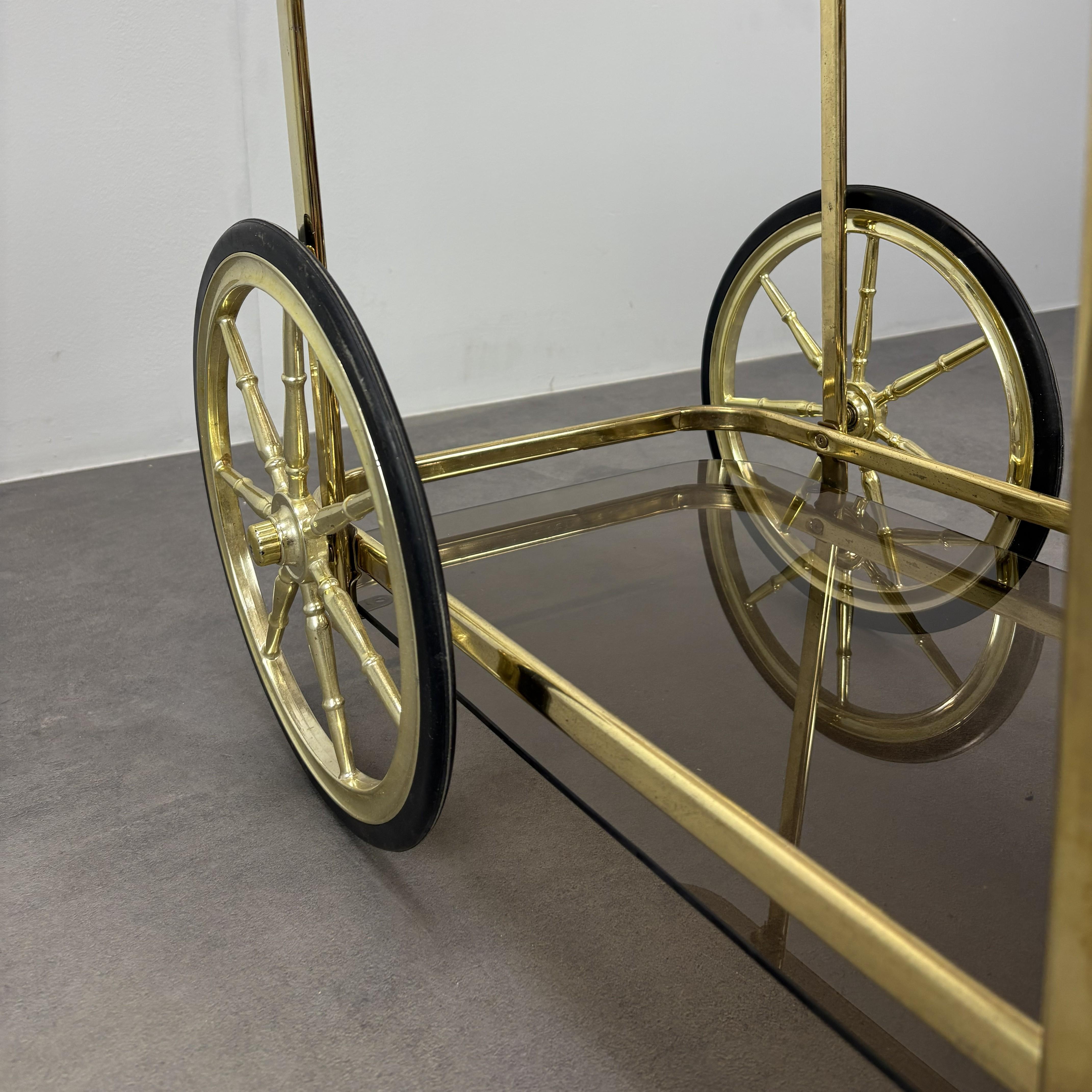 Mid-Century Brass Serving Trolley, 1970s, Germany For Sale 4