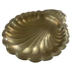 Vintage Mid-Century Brass Shell Platter