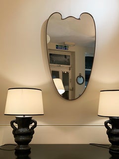 Midcentury Brass Shield Mirror