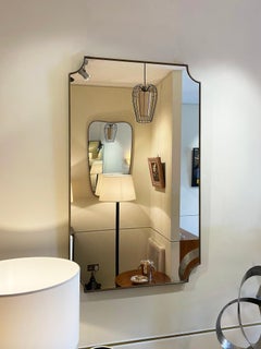 Mid-Century Brass Shield Mirror
