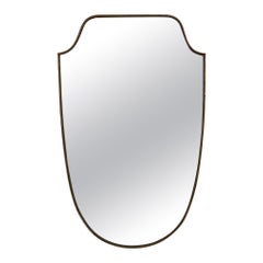 Mid-Century Brass Shield Mirror