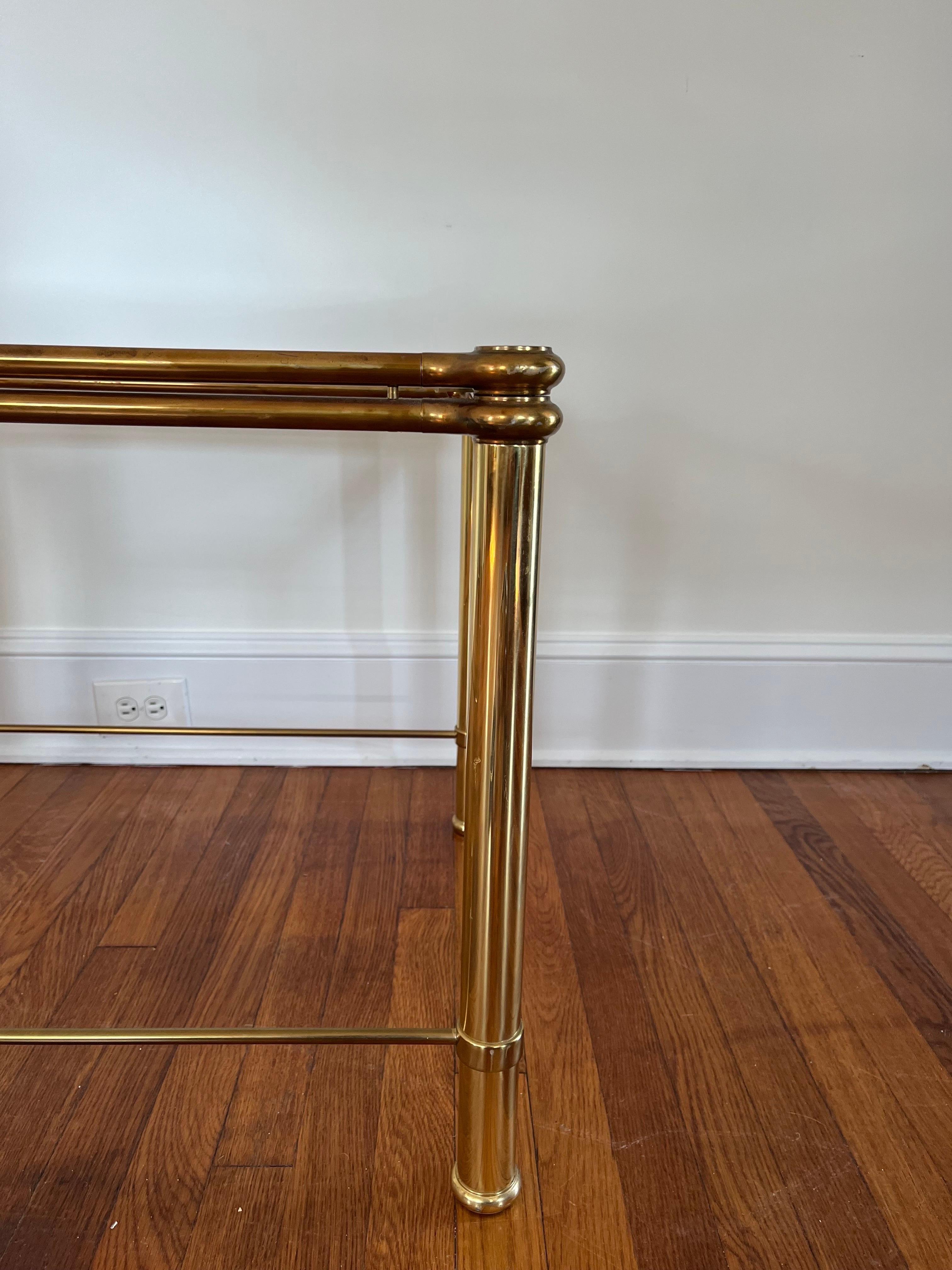 Mid-Century Modern Mid Century Mastercraft Style Brass Side or Cocktail Table For Sale