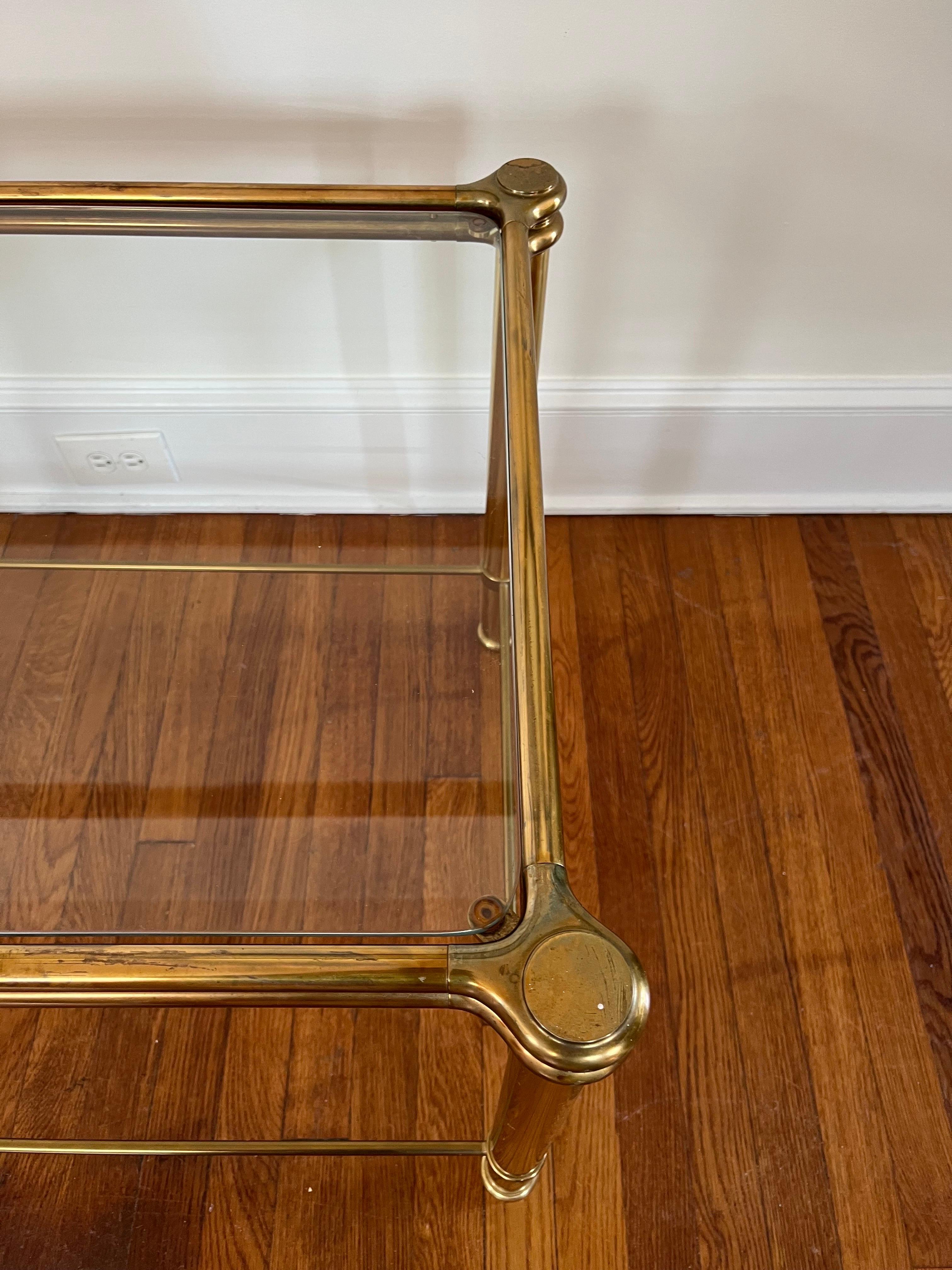 Unknown Mid Century Mastercraft Style Brass Side or Cocktail Table For Sale