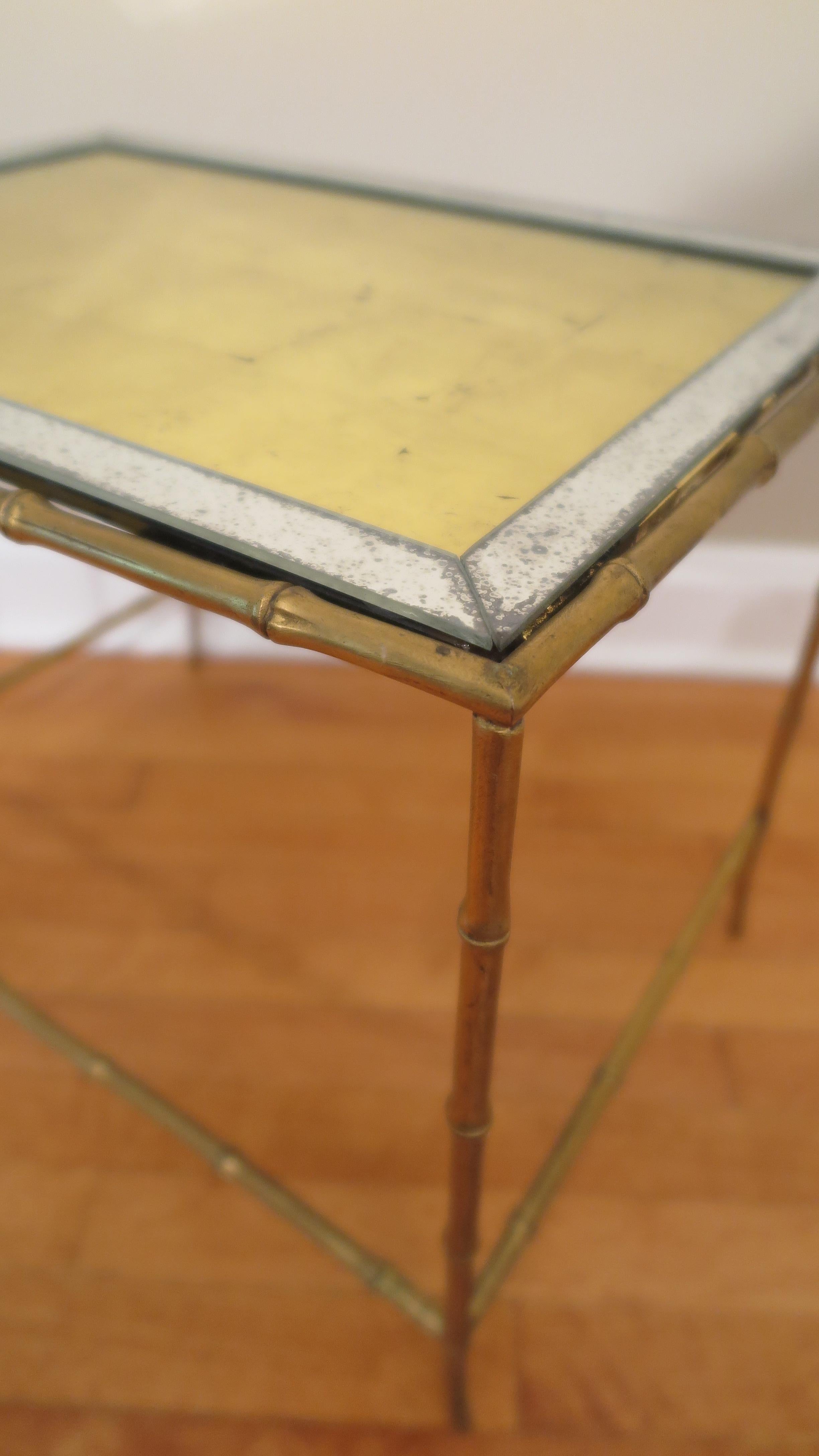 French Midcentury Brass Side Table