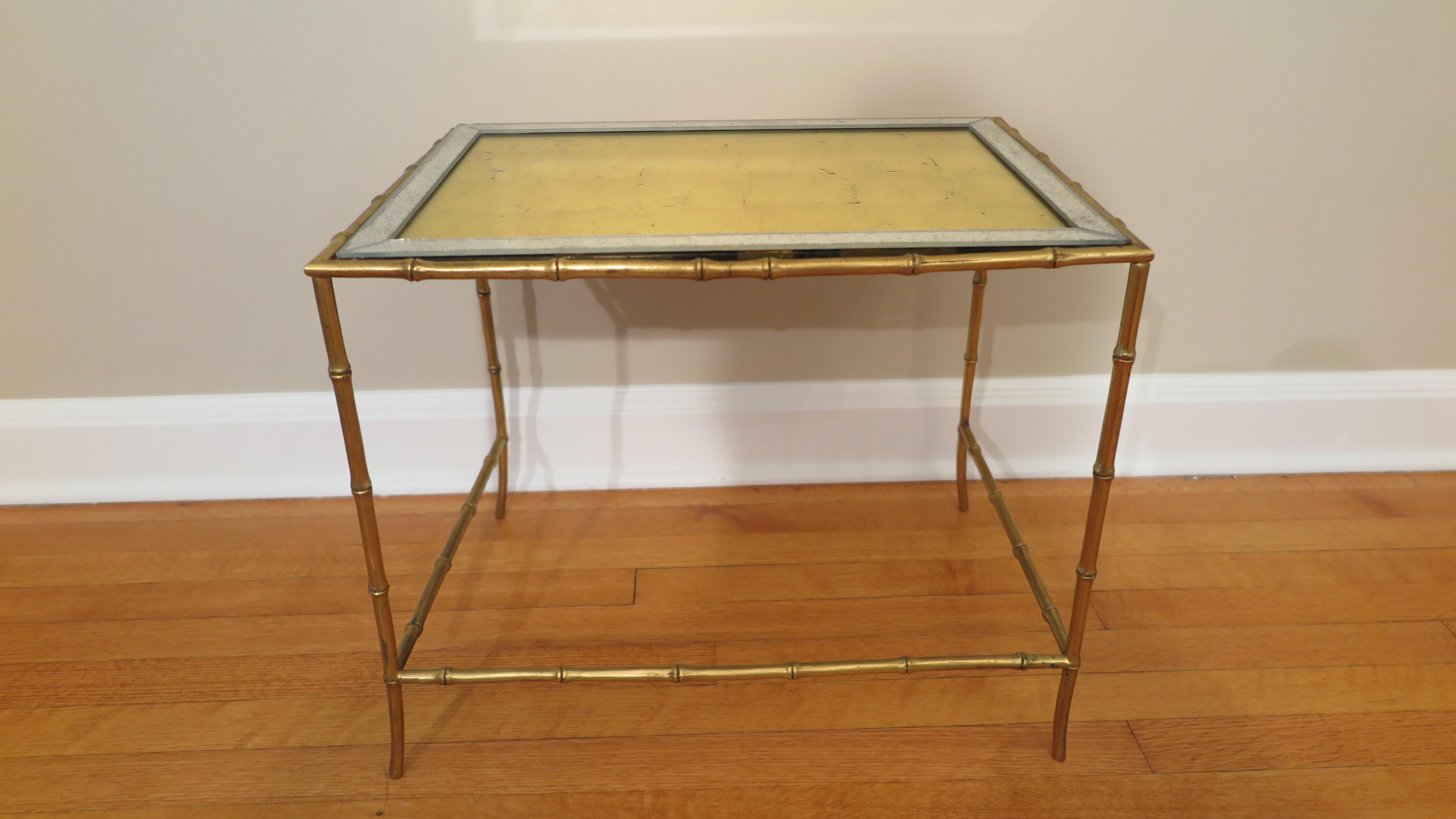Midcentury Brass Side Table In Good Condition In New York, NY