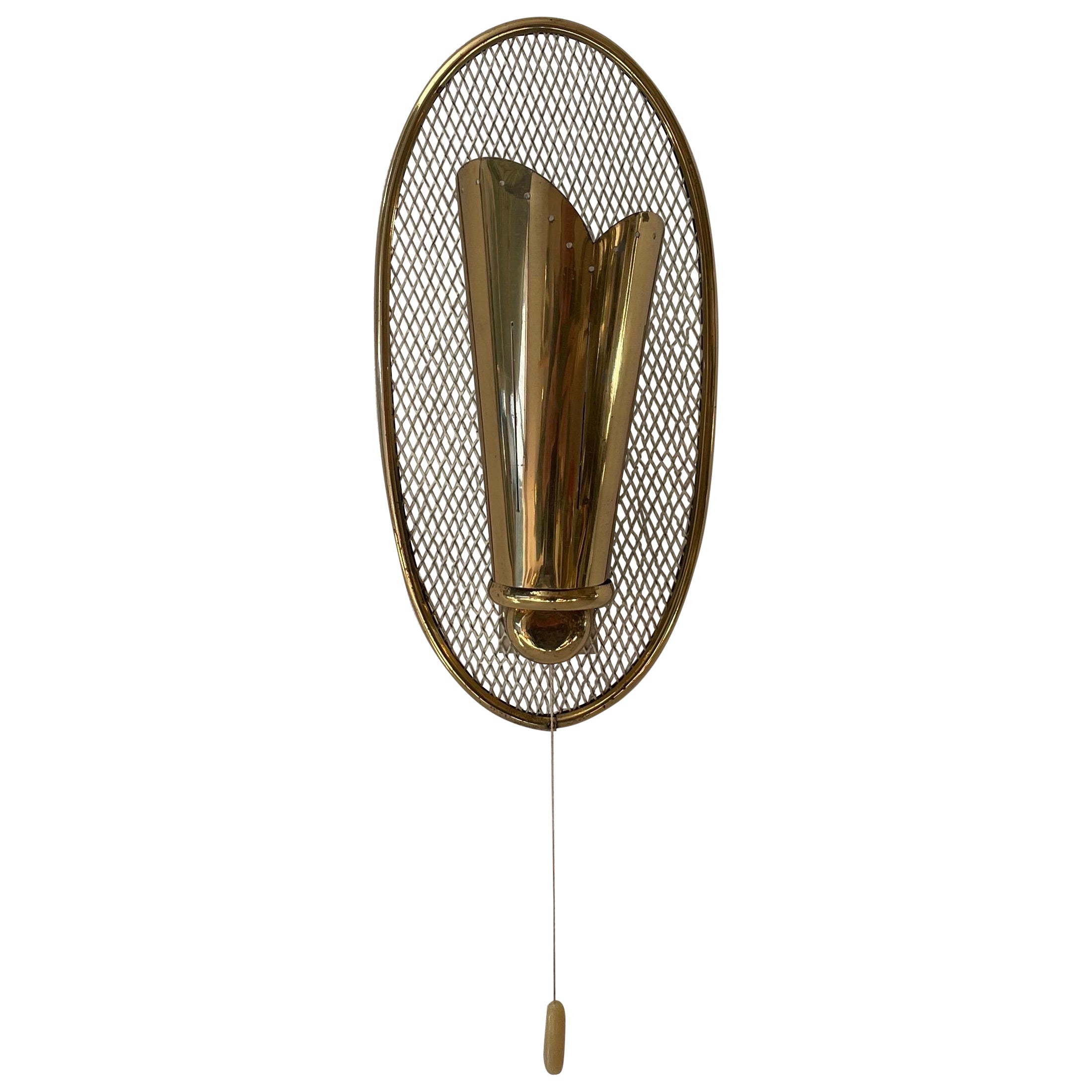 Mid-century Brass Single Sconce, 1950s, Germany