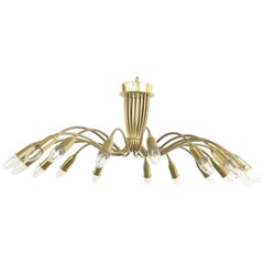Midcentury Brass Spider Chandelier, circa 1950s