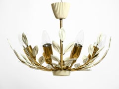 Mid Century brass Sputnik ceiling lamp with 8 arms by Vereinigte Werkstätten