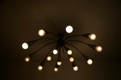 Mid-Century Brass Sputnik Chandelier, 1950s, Germany