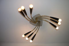 Mid-Century Brass Sputnik Chandelier, 1950s, Germany