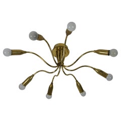 Mid-Century Brass Sputnik Chandelier, 1950s, Germany
