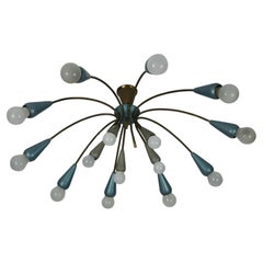 Mid-Century Brass Sputnik Chandelier, 1950s, Germany