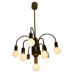 Mid-Century Brass Sputnik Chandelier, 1950s, Germany