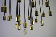 Lampadario "Sputnik" in ottone in stile Mid-Century di J.T. Kalmar, anni '50, Germania