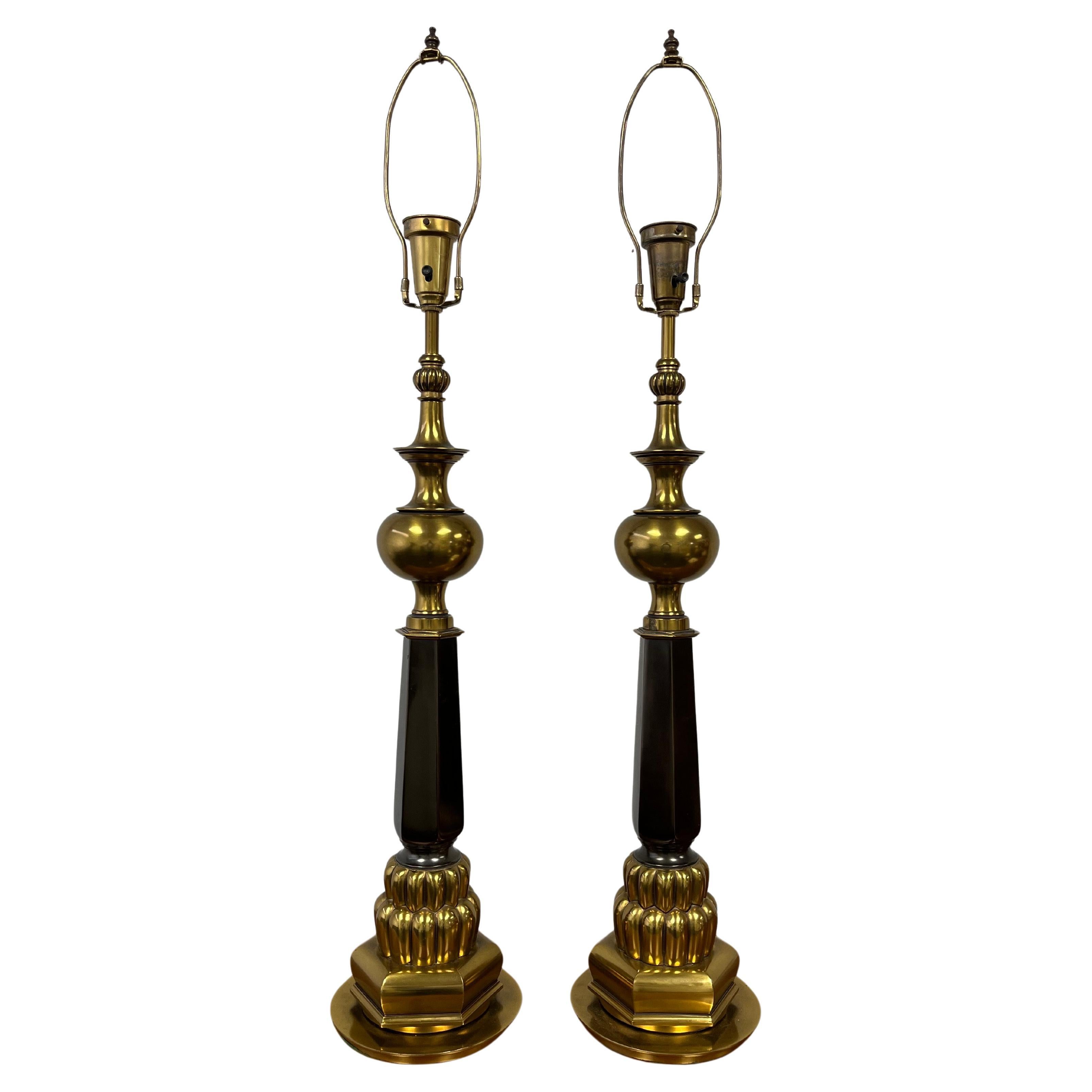 Mid Century Brass Stiffel Lamps
