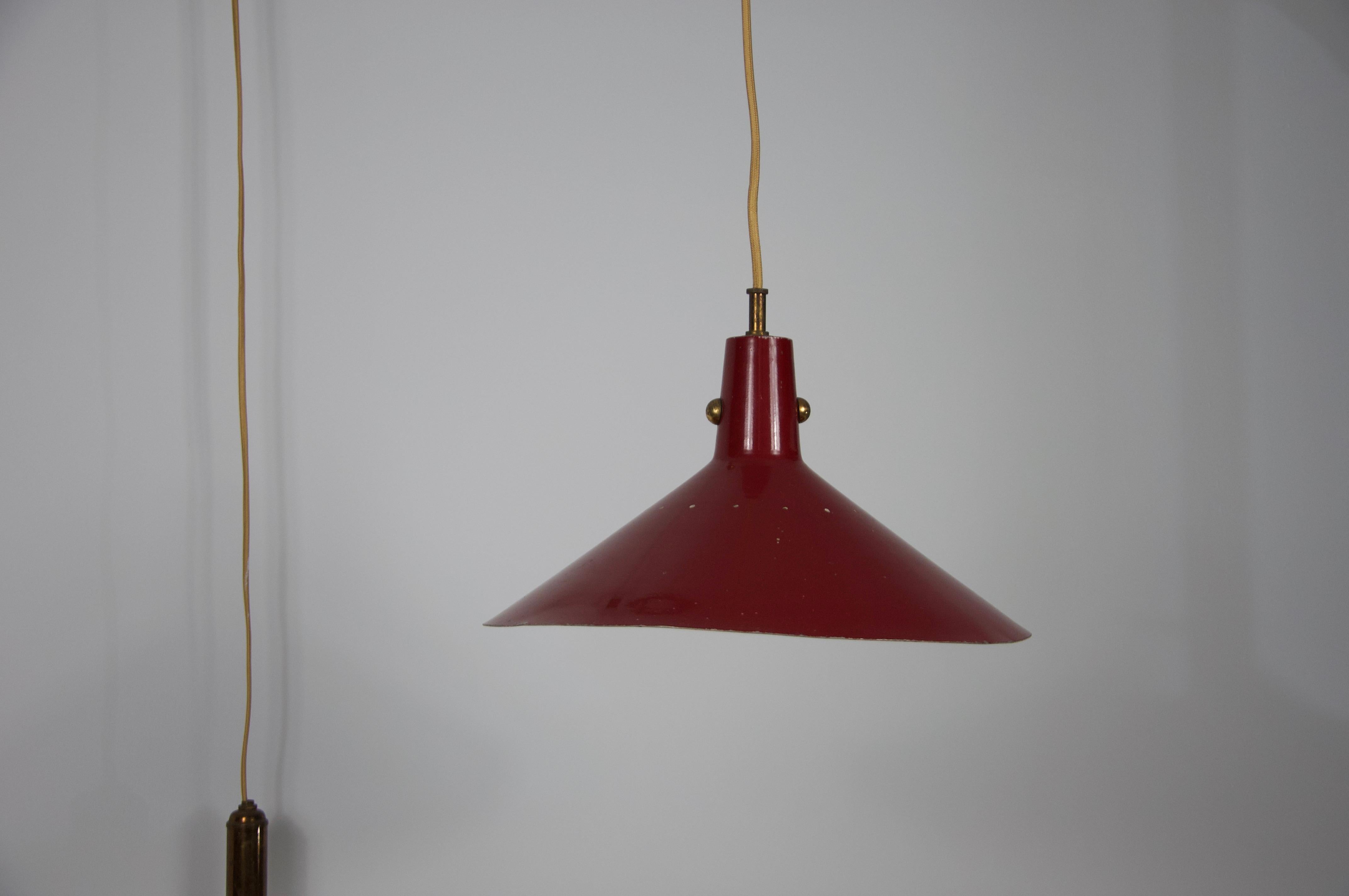 Messing-Schwenkarm-Wandleuchte aus der Jahrhundertmitte, Italien, 1950er Jahre im Angebot 1