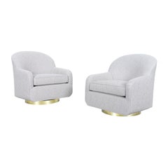 Sillones giratorios de latón de mediados de siglo by Directional