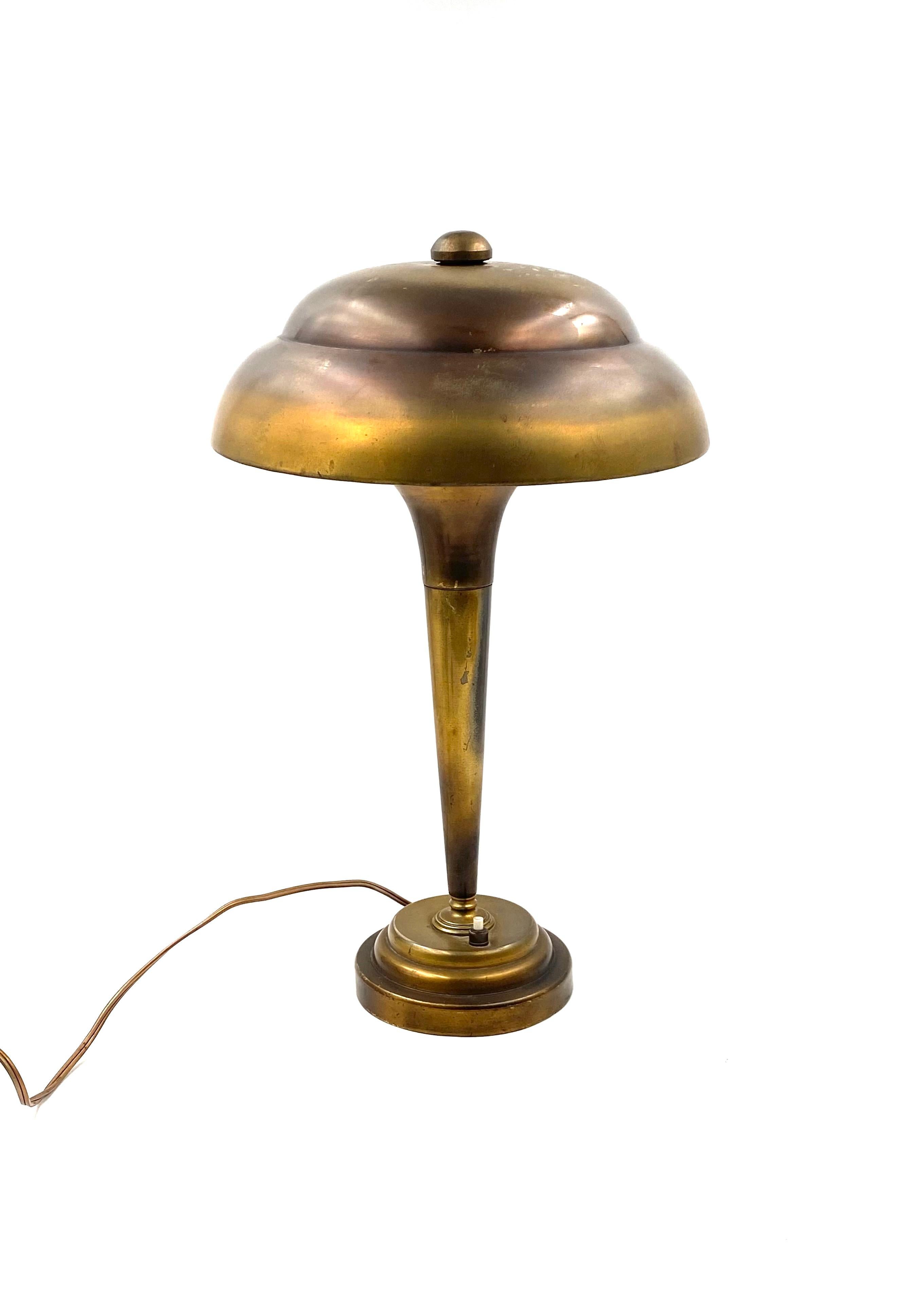 Midcentury Brass Table / Desk Lamp, France, circa 1940 4
