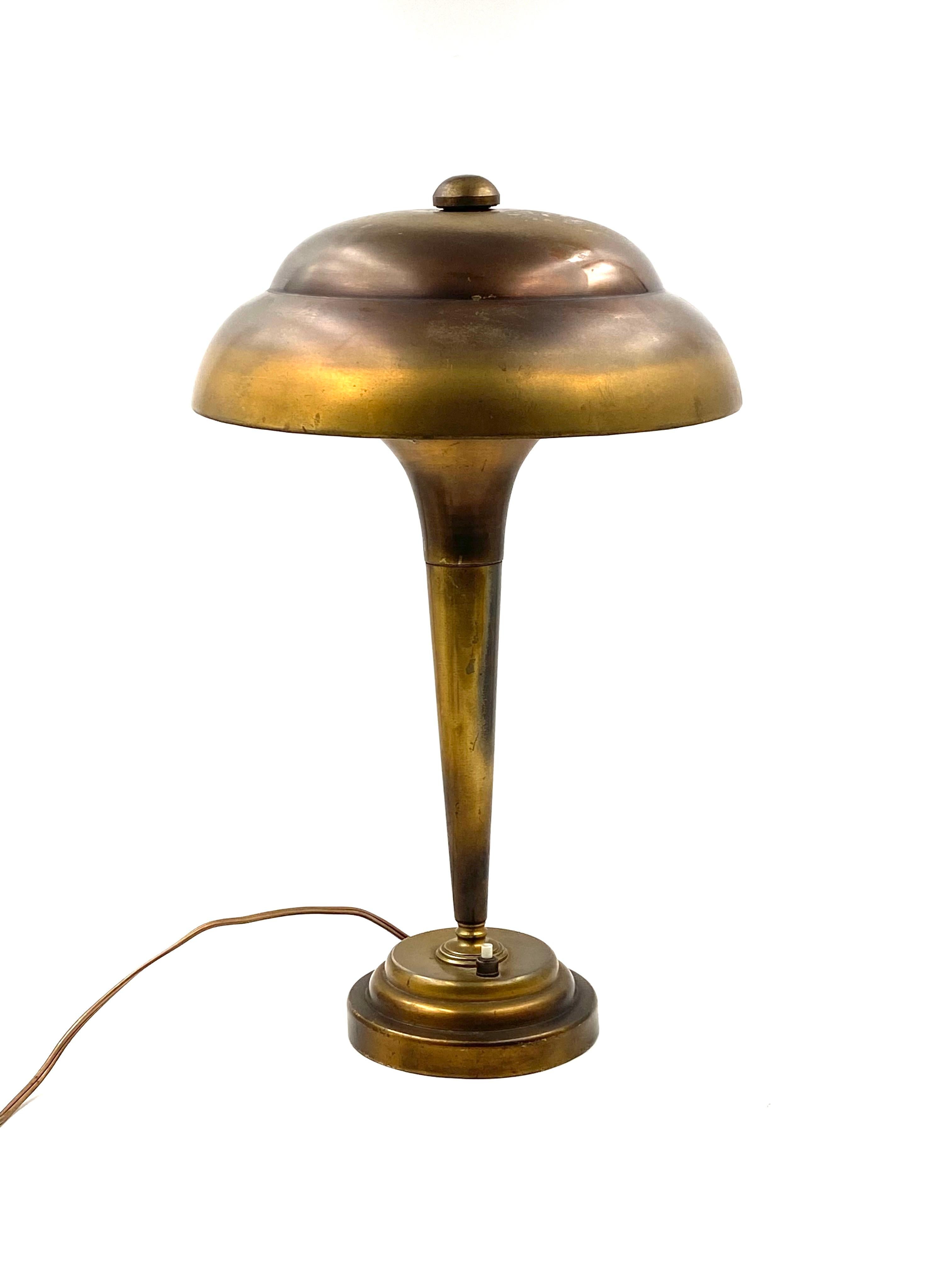 Midcentury Brass Table / Desk Lamp, France, circa 1940 7