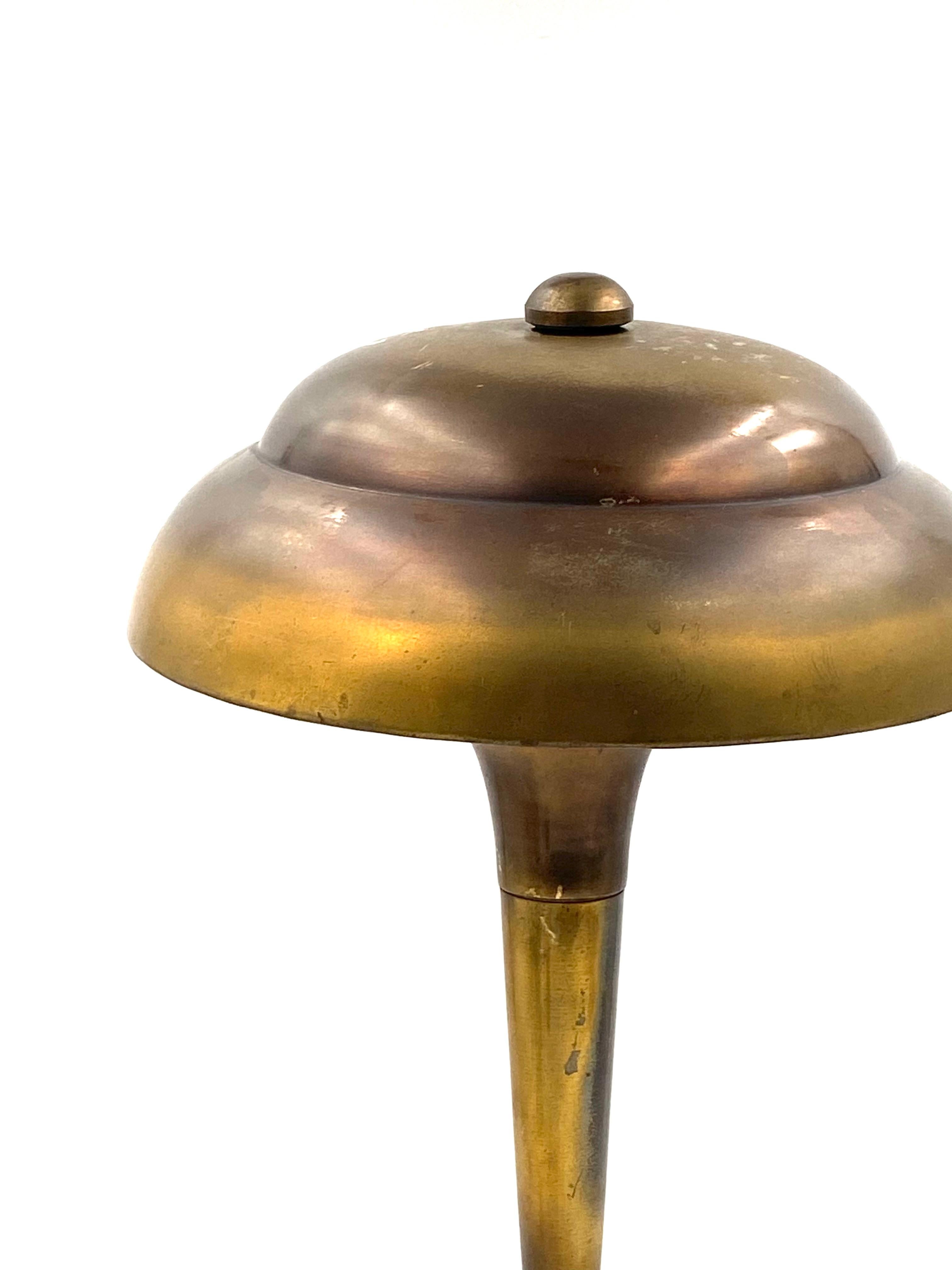 Midcentury Brass Table / Desk Lamp, France, circa 1940 9