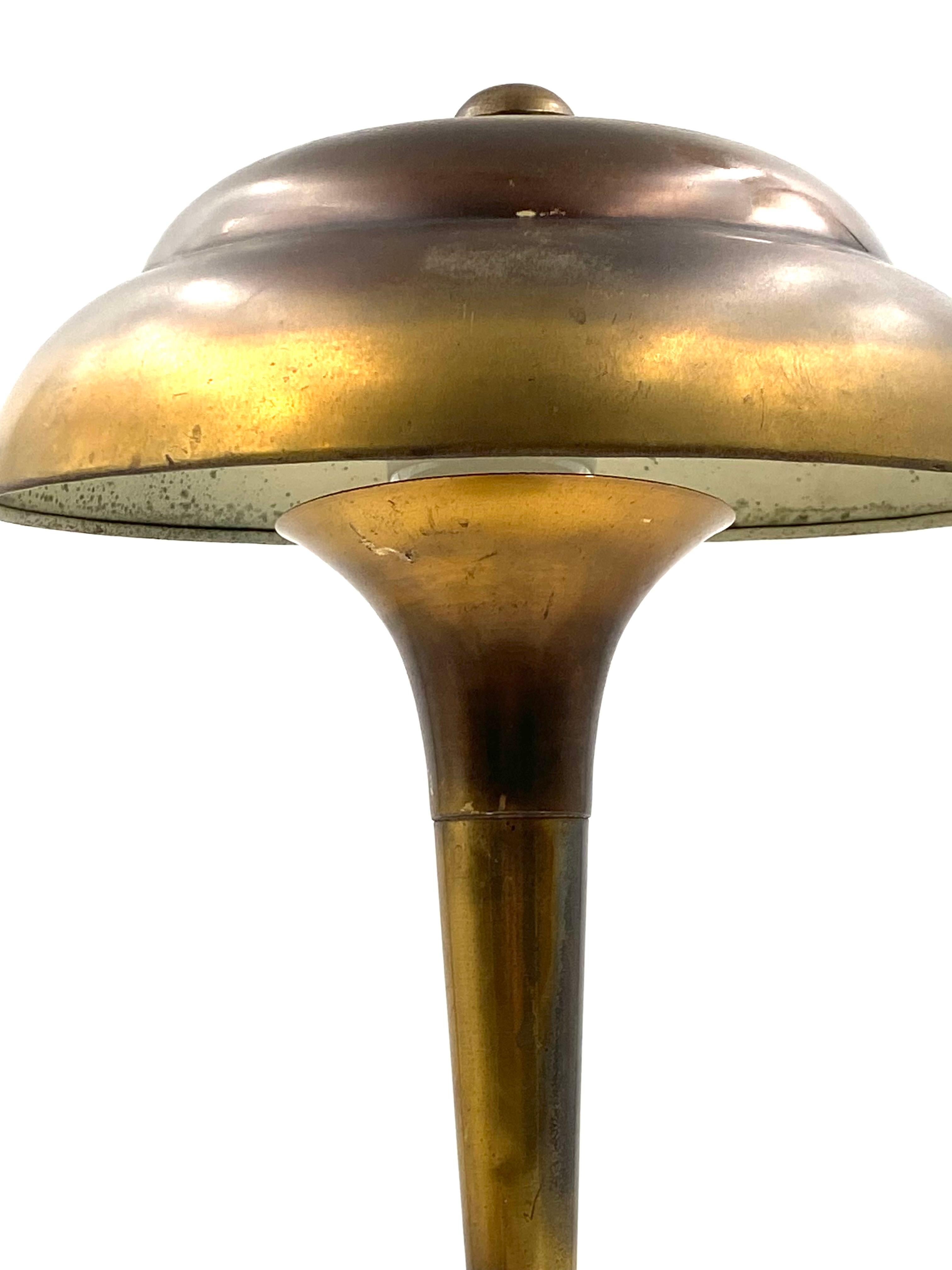 Midcentury Brass Table / Desk Lamp, France, circa 1940 10