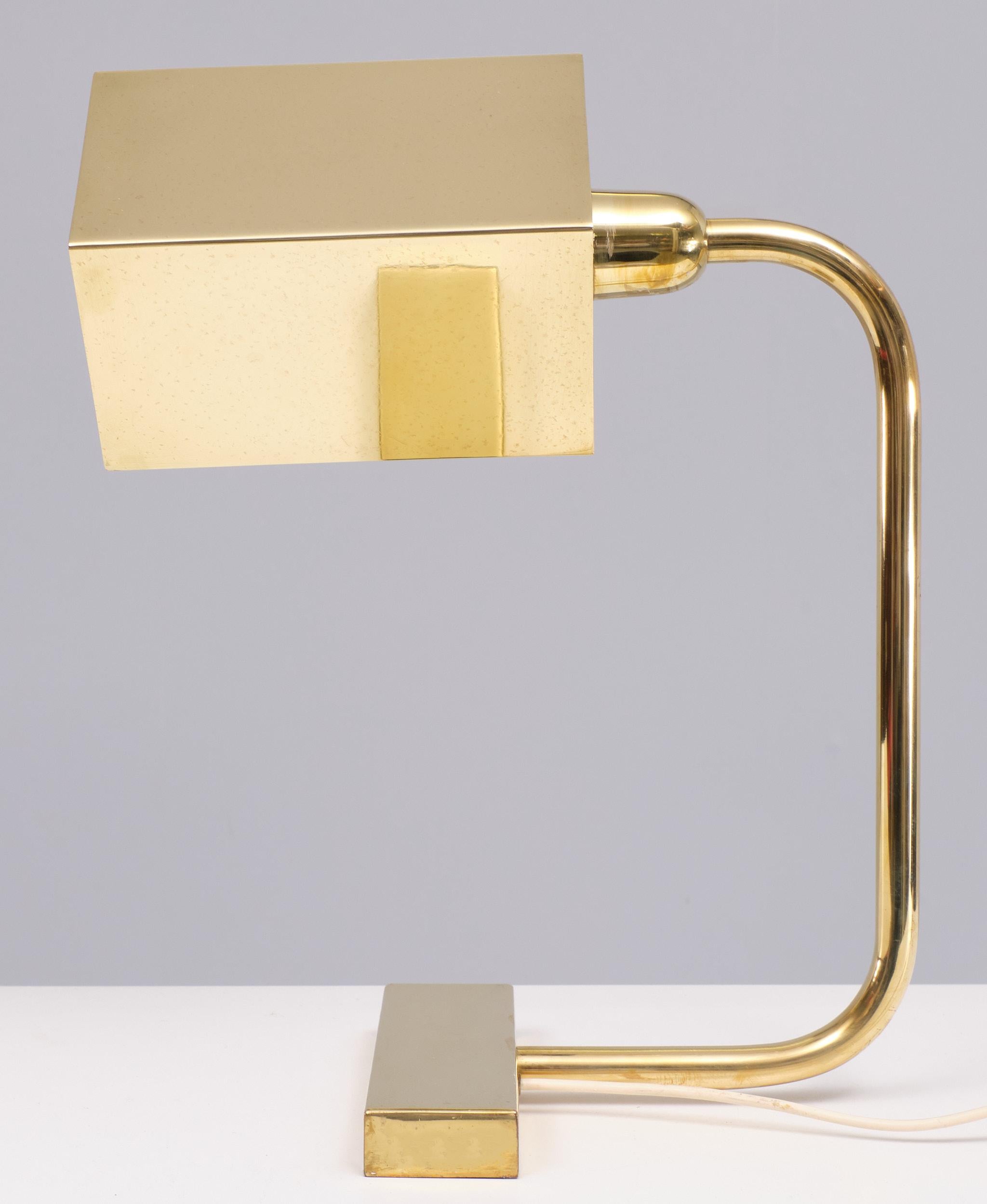Swiss Mid Century  Brass Table lamp 1960s Switzerland  For Sale