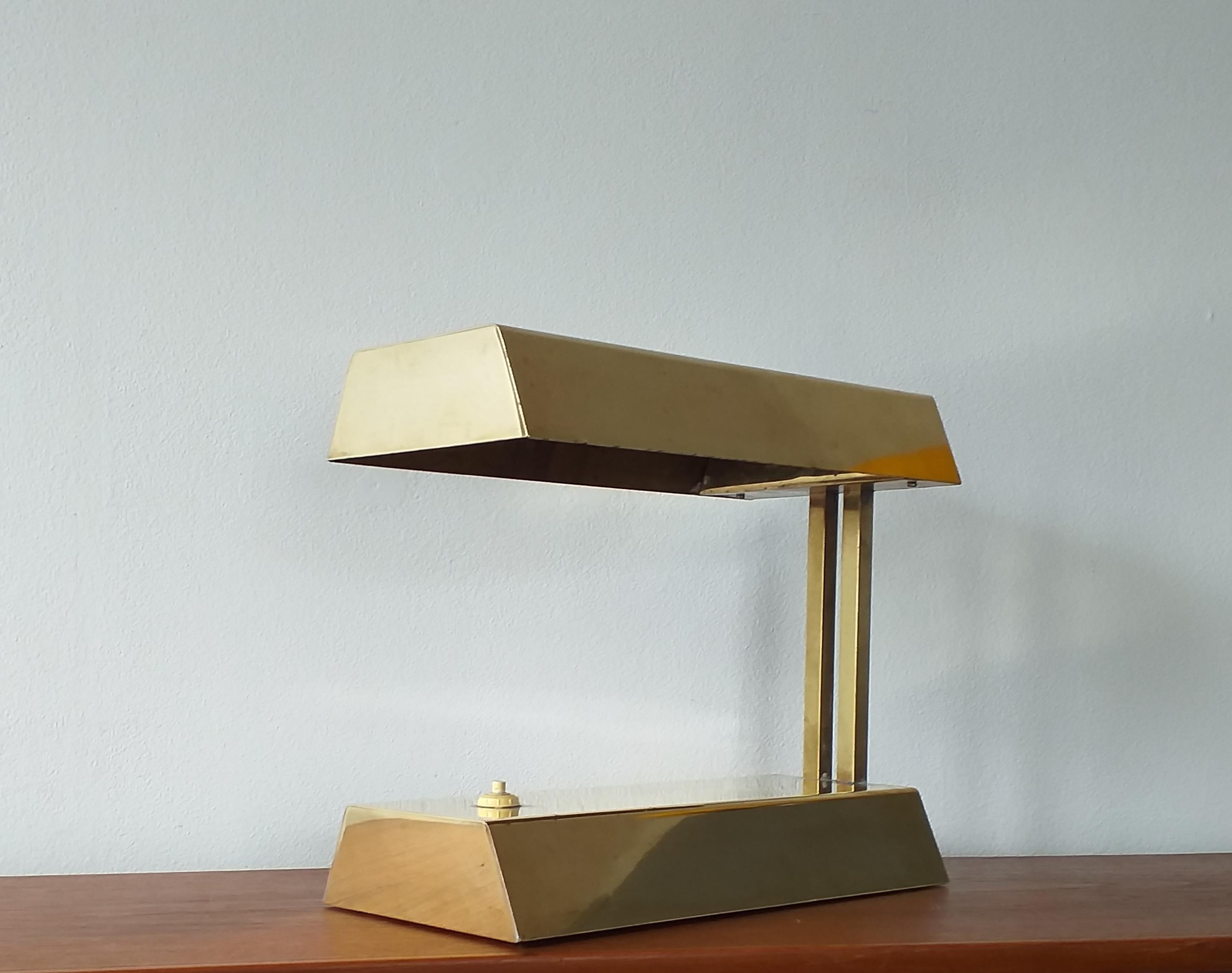 Midcentury Brass Table Lamp, 1970s In Good Condition In Praha, CZ