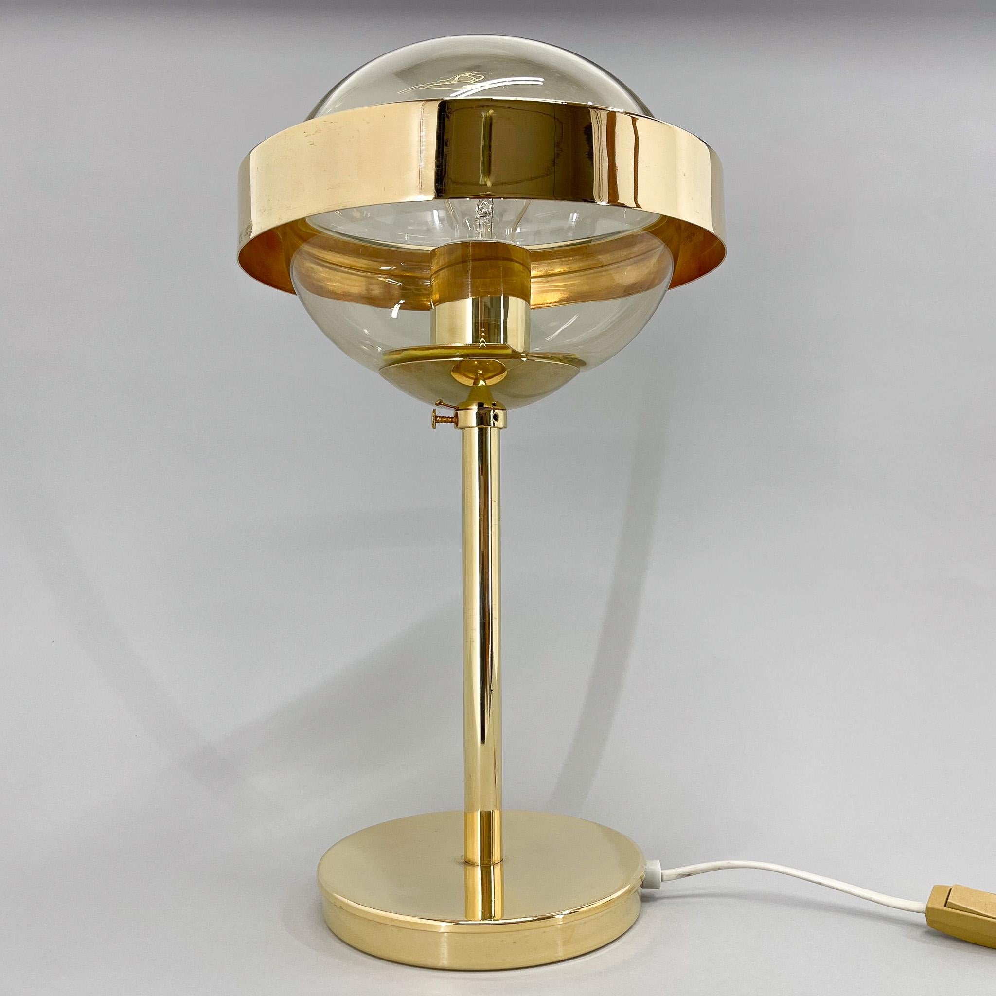 Czech Mid-Century Brass Table Lamp by Kamenicky Senov, 1960s For Sale