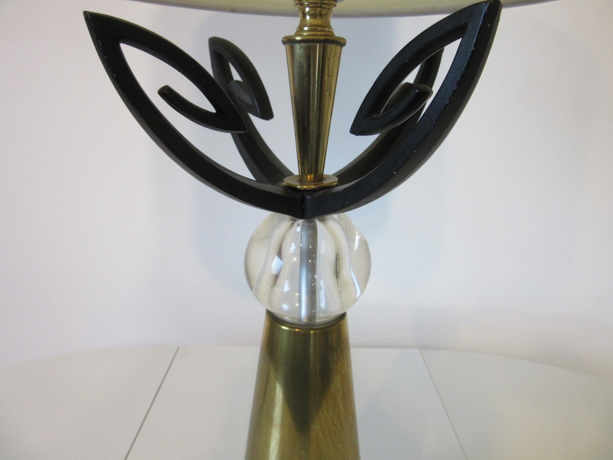 Mid-Century Modern Mid Century 1950's Brass Table Lamp in the Style of Rembrandt by Aurora