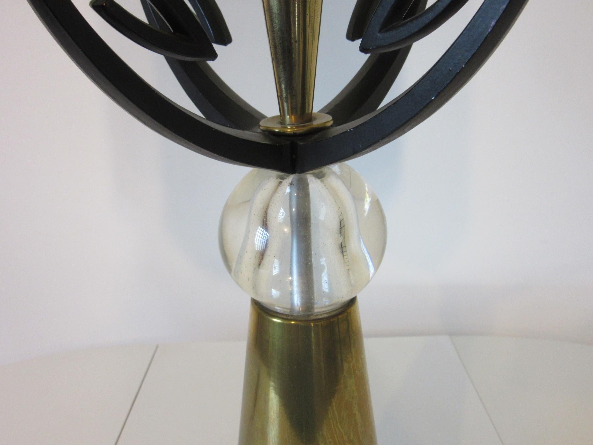 American Mid Century 1950's Brass Table Lamp in the Style of Rembrandt by Aurora