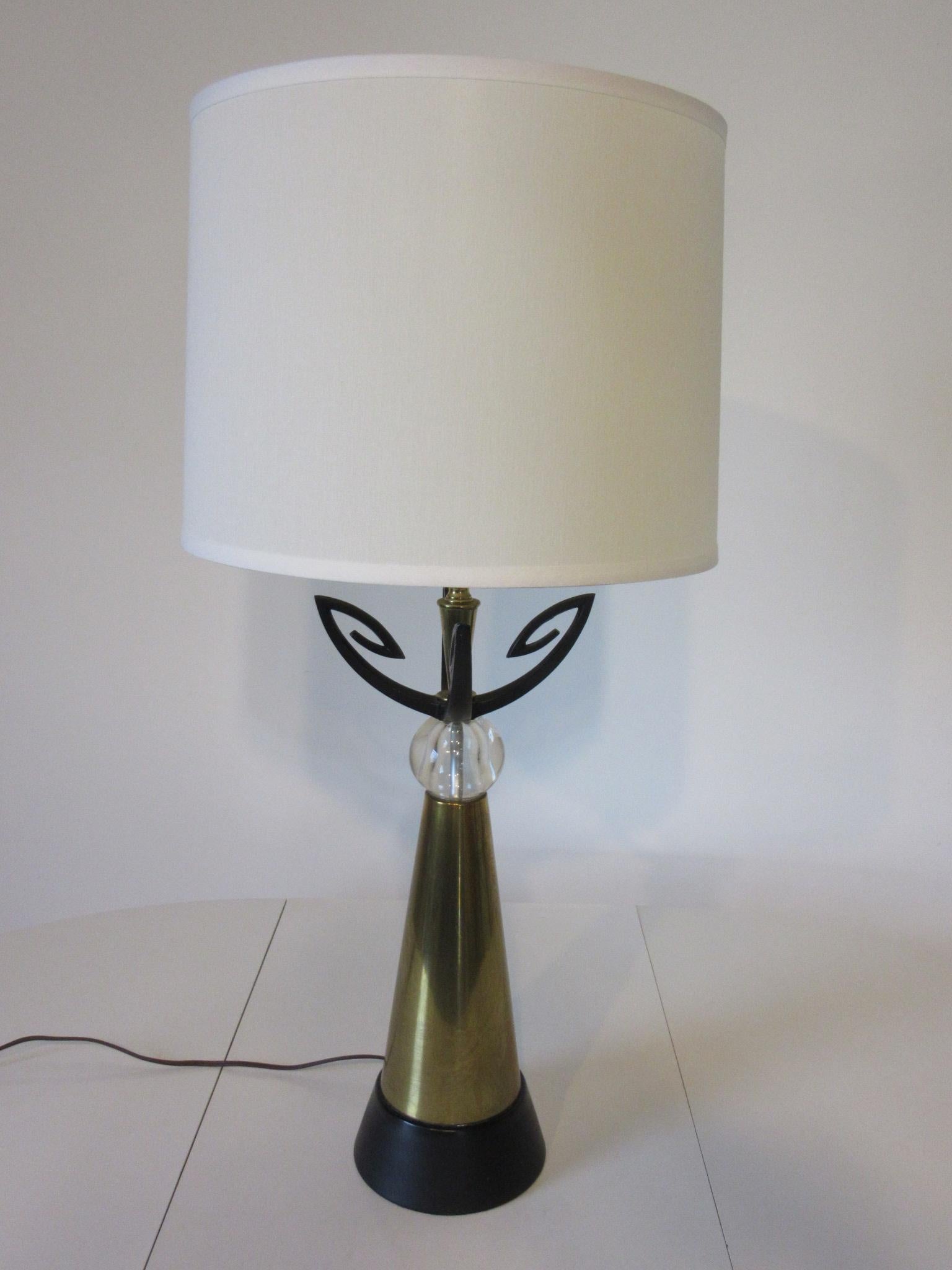 20th Century Mid Century 1950's Brass Table Lamp in the Style of Rembrandt by Aurora