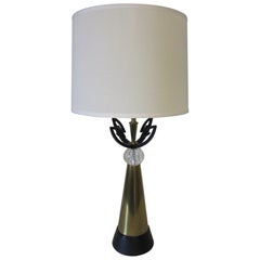 Midcentury Brass Table Lamp / in the Style of Rembrandt, Aurora