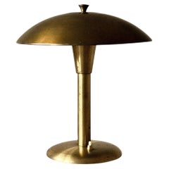Mid-Century Brass Table Lamp with Adjustable Dome Shade, Norway c. 1950s
