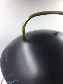 Midcentury Brass Table Lamp with Adjustable Perforated Shade