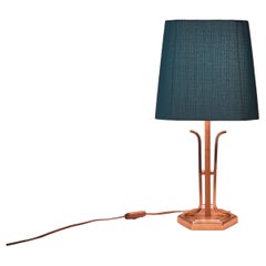 Midcentury Brass Table Lamp with New Custom Lampshade
