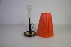 Mid-Century Brass Table Lamp with Plastic Shade, Germany, 1960s