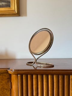 Mid-century brass table mirror / vanity, France 1950s