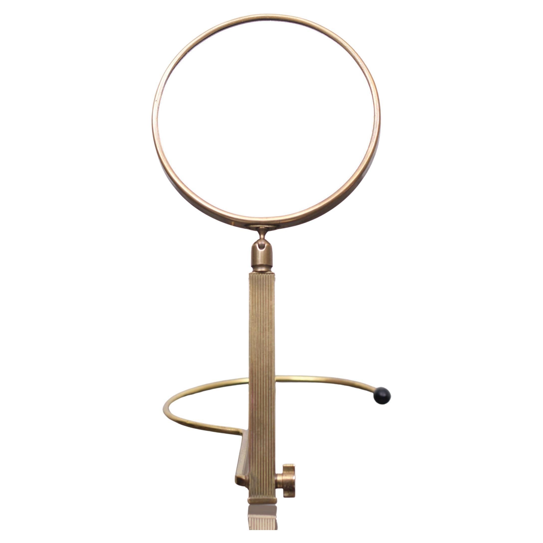 Mid Century Brass Table or Wall Mirror France In Good Condition For Sale In Den Haag, NL