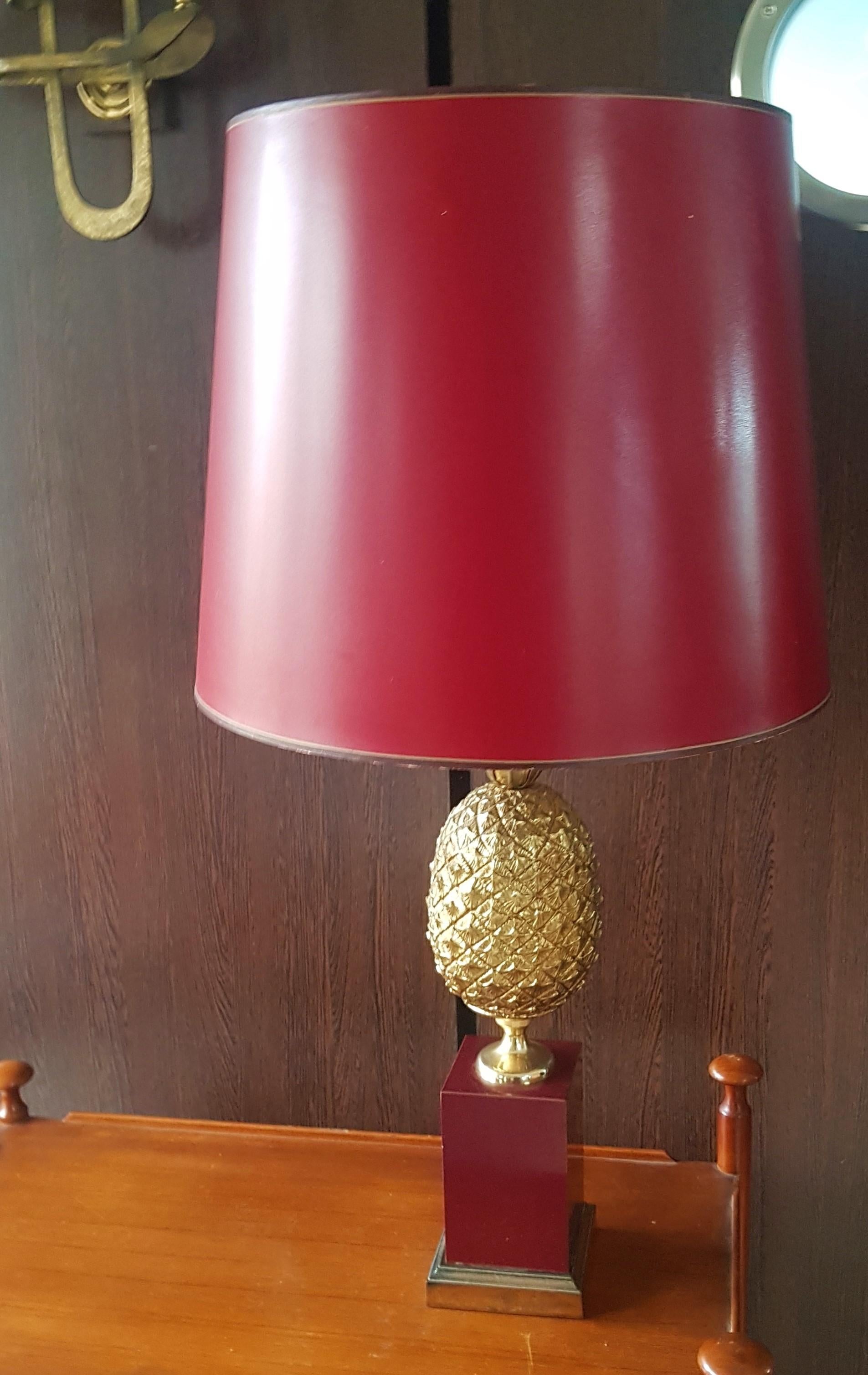 Lampe de table ananas style Maison Jansen, milieu du siècle dernier en vente 5