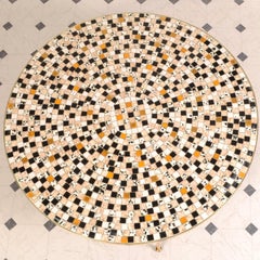 Midcentury Brass Tile Topped Coffee Table