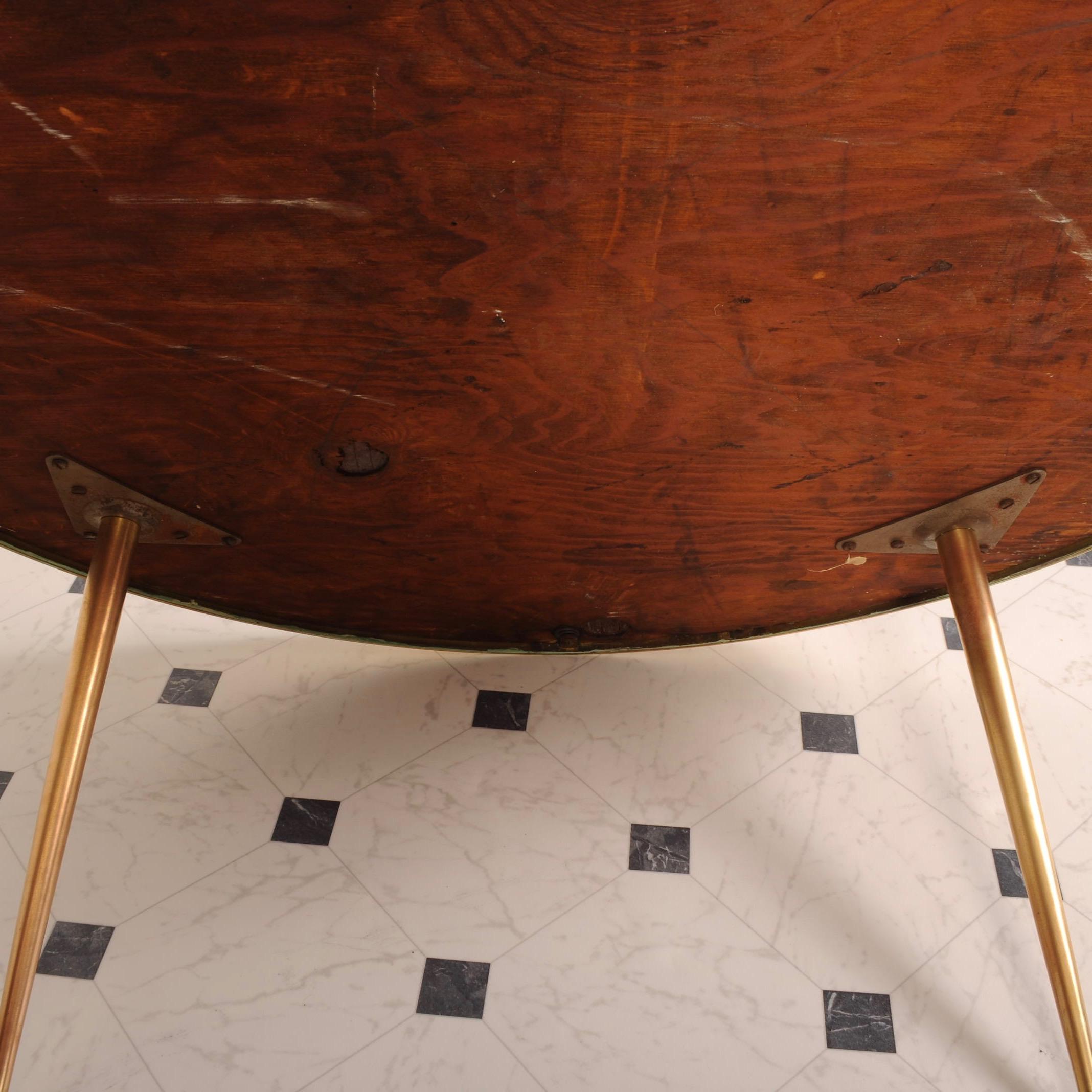 Midcentury Brass Tile Topped Coffee Table In Good Condition In New London, CT