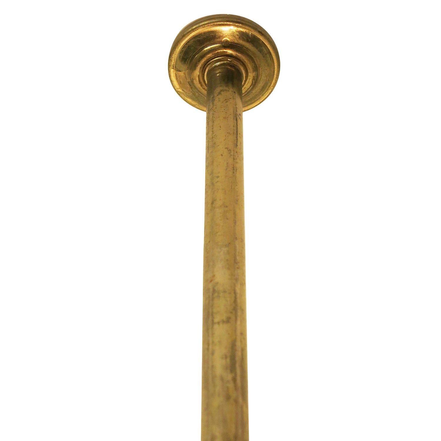 Lampada da terra a soffitto a tripla luce in ottone del Mid Century In condizioni ottime in vendita a Van Nuys, CA