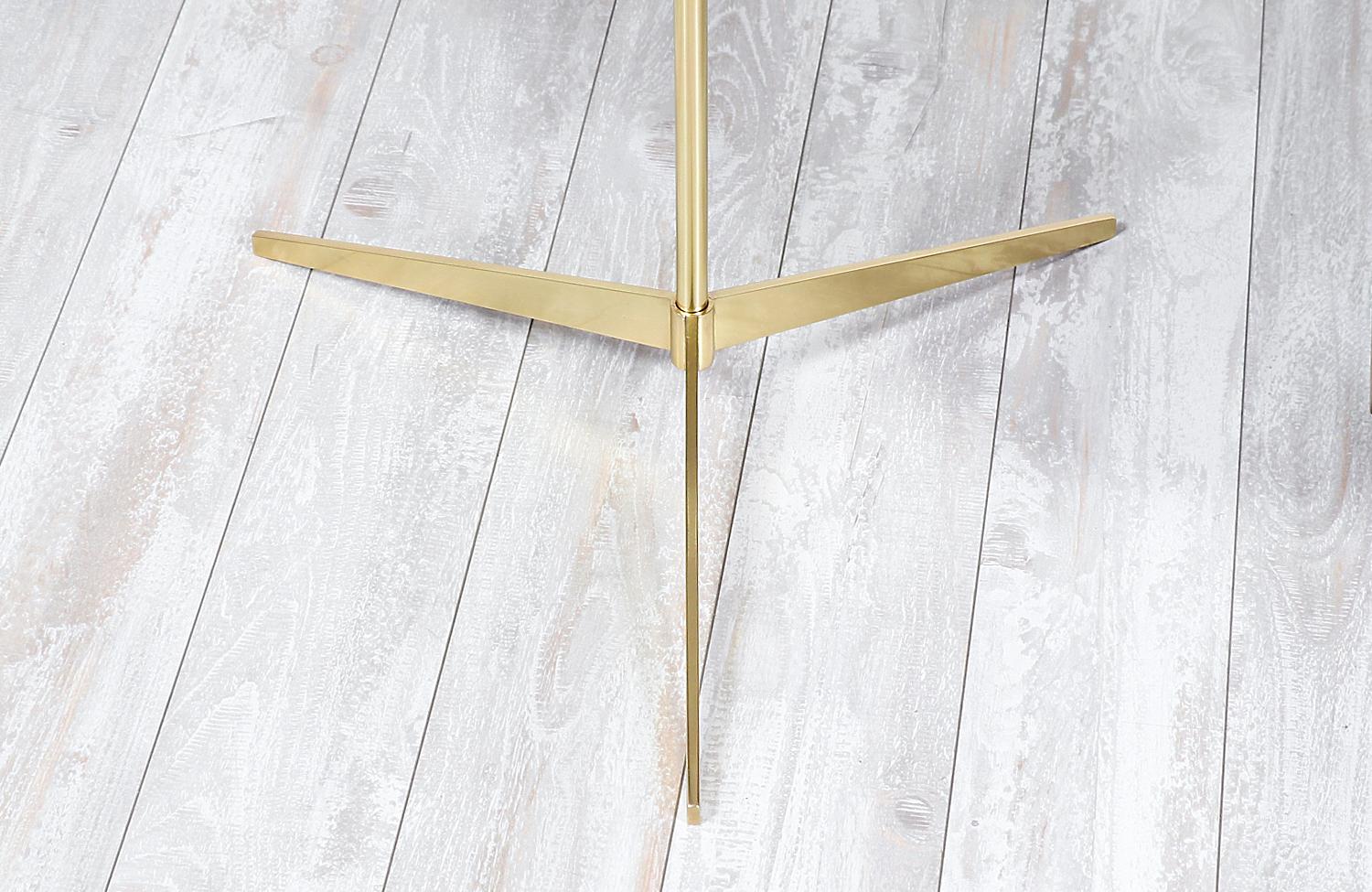 Mid-Century Brass Tripod Floor Lamp by Laurel Light Co. 1