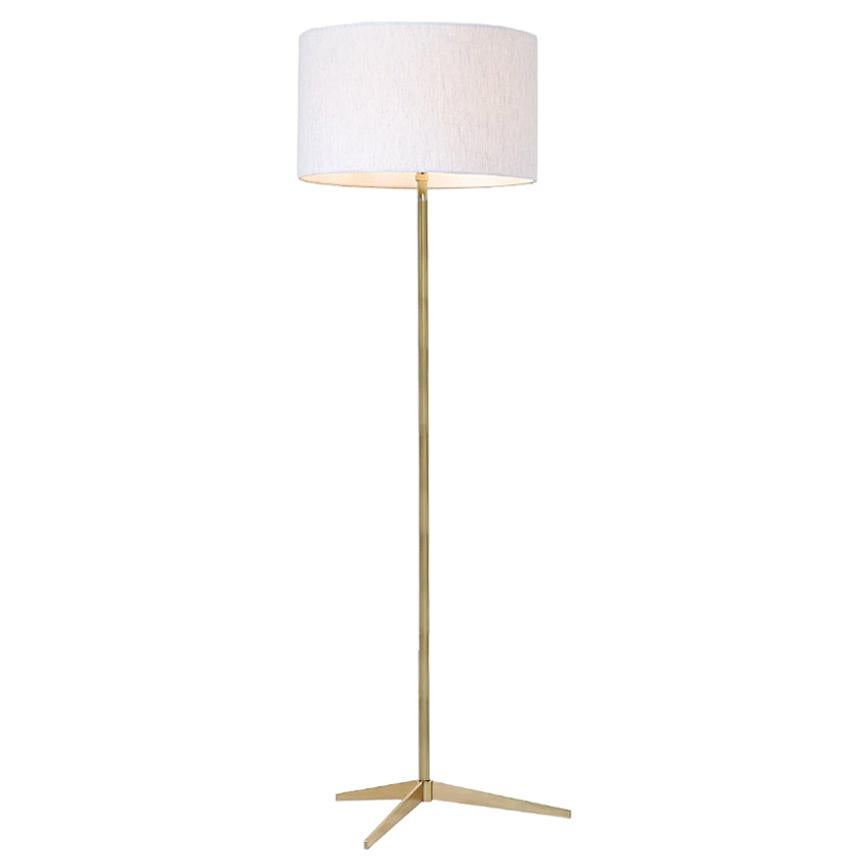 Midcentury Brass Tripod Floor Lamp by Laurel Light Co.