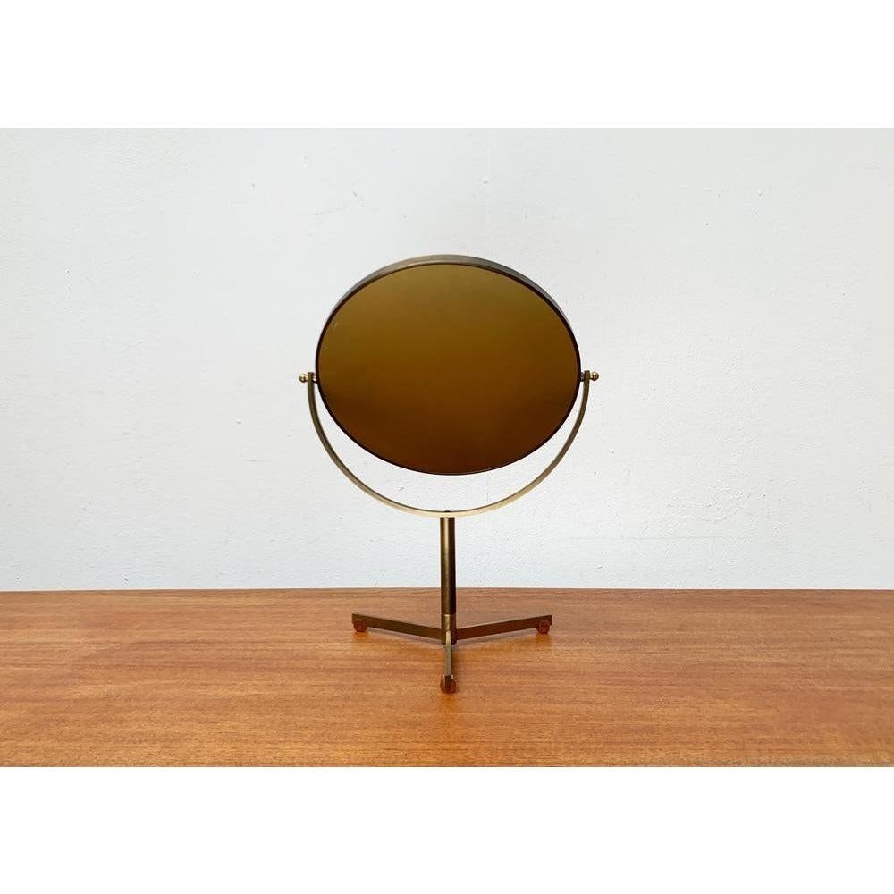 Mid-Century Brass Tripod Table Swivel Mirror, 1960s For Sale 4