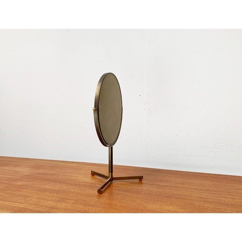 Mid-Century Brass Tripod Table Swivel Mirror, 1960s For Sale 6