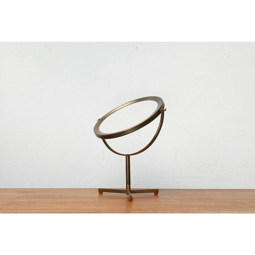 Mid-Century Modern Mid-Century Brass Tripod Table Swivel Mirror, 1960s For Sale