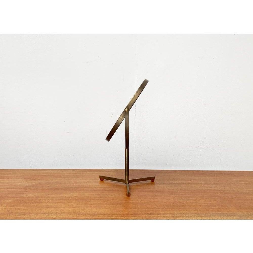 20th Century Mid-Century Brass Tripod Table Swivel Mirror, 1960s For Sale