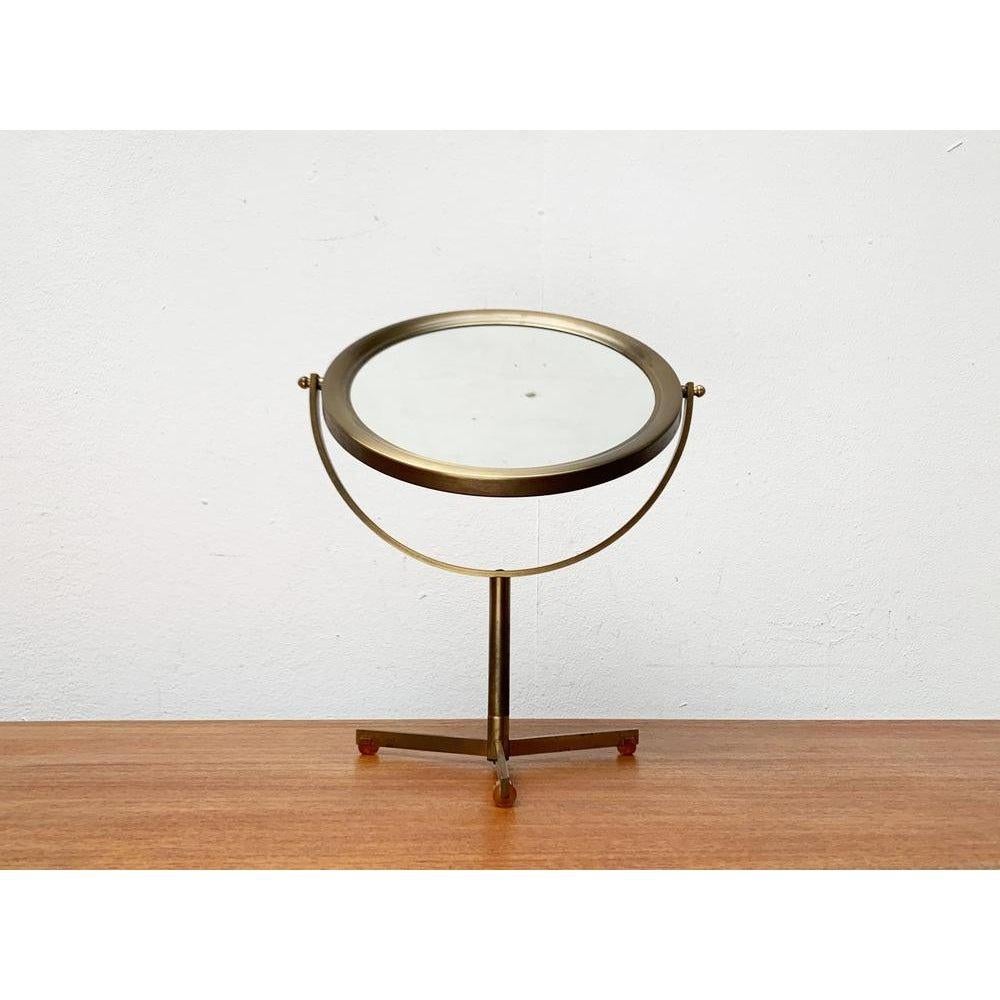 Mid-Century Brass Tripod Table Swivel Mirror, 1960s For Sale 3